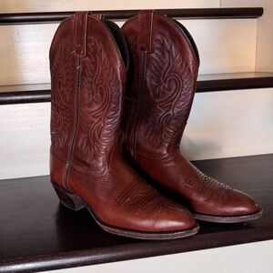 Vintage Brown Leather Cowboy Boots